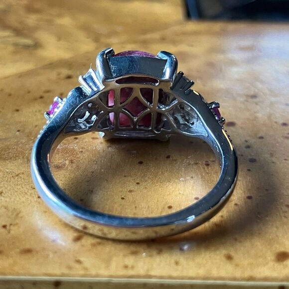 Norwegian Thulite Ruby Sterling Silver Ring Size 7.75 - Picture 4 of 8